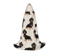 BKDODKS Dachshund Dog Print Halloween Hooded Cape Unisex Cloaks For Cosplay, Gothic, Renaissance And More