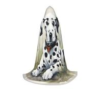 BKDODKS Dalmatian Print Halloween Hooded Cape Unisex Cloaks For Cosplay, Gothic, Renaissance And More