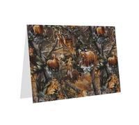 BKDODKS - Deer Elk Print Greeting Card Set, 4 x 6 inches, Versatile Christmas Cards, Birthday Note Cards