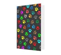 BKDODKS - Dog Paw Print Festive Greeting Card Set, 4 x 6 Plus, Blank Greeting Cards, for All Occasions