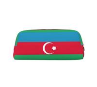 BKDODKS Flag of Azerbaijan Print Pencil Bag Zipper Large Pencil Pouch Work Travel - Multifunctional Pencil Case