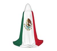 BKDODKS Flag Of Mexico Print Halloween Hooded Cape Unisex Cloaks For Cosplay, Gothic, Renaissance And More