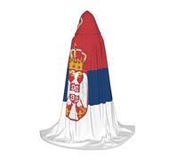 BKDODKS Flag Of Serbia Print Halloween Hooded Cape Unisex Cloaks For Cosplay, Gothic, Renaissance And More