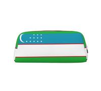 BKDODKS Flag of the Republic of Uzbekistan Print Pencil Bag Zipper Large Pencil Pouch Work Travel - Multifunctional Pencil Case