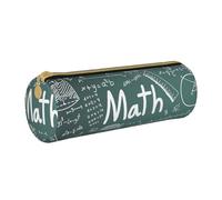 BKDODKS Formulas Shapes Theory Math Lesson Word Print Adults Leather Pencil Case Pouch Men Women Pencil Pouch with Zipper Lightweight