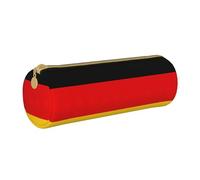BKDODKS German Flag Print Leather Adult Pencil Case for Men Women Zipper Pencil Case Lightweight White One Size, White, Taglia Unica