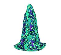 BKDODKS Green Aliens Print Halloween Hooded Cape Unisex Cloaks For Cosplay, Gothic, Renaissance And More