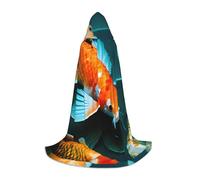 BKDODKS Hd Koi Fish Print Halloween Hooded Cape Unisex Cloaks For Cosplay, Gothic, Renaissance And More