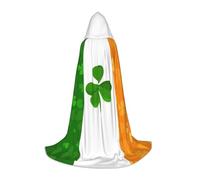 BKDODKS Irish Flag Print Halloween Hooded Cape Unisex Cloaks For Cosplay, Gothic, Renaissance And More
