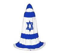 BKDODKS Israeli Flag Print Halloween Hooded Cape Unisex Cloaks For Cosplay, Gothic, Renaissance And More