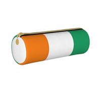 BKDODKS Ivory Coast Flag Print Leather Pencil Case for Adults Unisex with Zipper Lightweight, White, Taglia Unica
