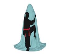 BKDODKS Karate Men Print Halloween Hooded Cape Unisex Cloaks For Cosplay, Gothic, Renaissance And More