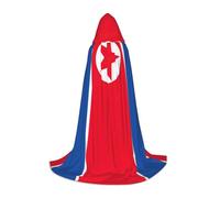 BKDODKS Korean Flag Print Halloween Hooded Cape Unisex Cloaks For Cosplay, Gothic, Renaissance And More