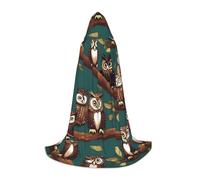 BKDODKS Magic Owel Print Halloween Hooded Cape Unisex Cloaks For Cosplay, Gothic, Renaissance And More