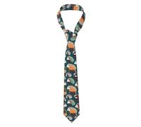 BKDODKS MANY Hedgehog Print Tie For Any Outfit Corporate Party Gift Black Black One Size, Black, One size