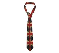 BKDODKS Mens British Flag Print Tie For Any Outfit Business Party Business Prom Gift Black Black One Size, Black, One size