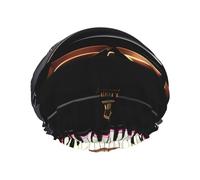 BKDODKS Music Note Pianos Print Shower Cap For Women Lightweight Reusable Softdouble Waterproof Layers Leakproof., Black
