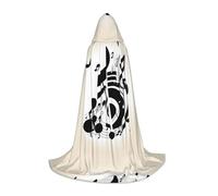 BKDODKS Music Note Print Halloween Hooded Cape Unisex Cloaks For Cosplay, Gothic, Renaissance And More