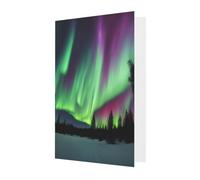 BKDODKS Northern Lights Painting Christmas Greeting Cards Set 4" x 6" Blank Greeting Cards for All Occasions