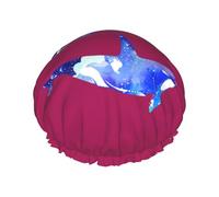 BKDODKS Orca Killer Whale Print Shower Cap For Women Lightweight Reusable Softdouble Waterproof Layers Leakproof., Black