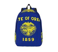 BKDODKS Oregon State Flag Print Vintage Canvas Backpack Casual Trendy Laptop Backpack for Men Women Hiking, Office, Black, Small, blackone, S