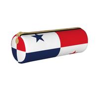 BKDODKS Panama Flag Print Leather Pencil Case for Adults Unisex Zipper Lightweight White One Size, White, Taglia Unica