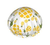 BKDODKS Pineapple. Print Shower Cap For Women Lightweight Reusable Softdouble Waterproof Layers Leakproof., Black