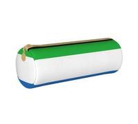 BKDODKS Sierra Leone Flag Print Adult Leather Pencil Case Unisex Zipper Pencil Case Lightweight White One Size, White, Taglia Unica