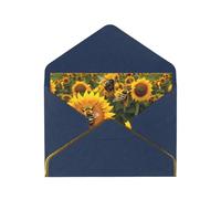 BKDODKS - Sunflower Bee Print Greeting Card Blank Notecards Birthday Wedding Party Invitations Thank You Cards