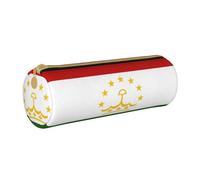 BKDODKS Tajikistan Flag Print Leather Pencil Case for Adults Men Women Pencil Case Zipper Lightweight White One Size, White, Taglia Unica