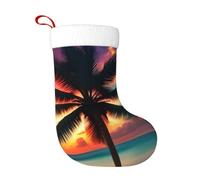BKDODKS - Tropical stocking for beach, palm tree, sunset, adorable Christmas stockings, gifts for Christmas party, holiday season