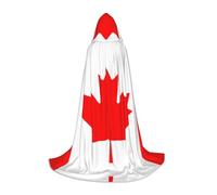 BKDODKS - Unisex Halloween Canadian Flag Print Hooded Cloak for Cosplay, Gothic, Renaissance and More