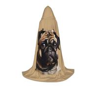 BKDODKS - Unisex Pug Dog Print Hooded Cloak for Cosplay, Gothic, Renaissance and More