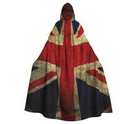 BKDODKS Versatile Hooded Cloak British Flag Print Cape Halloween Cosplay Party Festival Hooded Cape