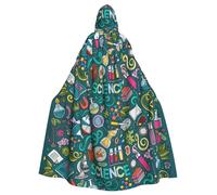 BKDODKS Versatile Hooded Cloak Cartoon Science Print Halloween Cape Full Hooded Cape Cosplay Party Festival Hooded Cloak