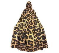 BKDODKS Versatile Hooded Cloak Leopard Print Cape Halloween Cosplay Party Festival Hooded Cape