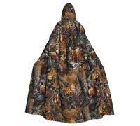 BKDODKS - Versatile hooded cloak with hunting deer bear design, Halloween total cloak, cosplay parties, festivals, hooded cloak