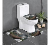 Bkdodks Viking Boat Print Cute Bathroom Rugs Set - Soft 3-Piece Bath Mat Set for Stylish Comfort Accessories