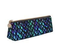 Bkdogkt 3D Magic Dragon Scales Pattern Print Simple Pencil Case Triangle Pen Case Makeup Tools Art Daily Essential, White, One Size, White, One Size