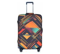 Bkdogkt Absctract Geometric Pattern Space Print Protective Suitcase Cover Washable Travel Luggage Protector with Concealed Zipper, White, Small