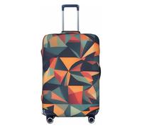 Bkdogkt Abstract Geometric Print Fashionable Suitcase Cover Personalized Luggage Protector for Travel and Business, Black, L