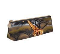 Bkdogkt Africa Giraffe Majestic Tree Print Simple Pencil Case Triangular Pen Pouch Makeup Tools Art Daily Necessary, White, One Size, White, One Size