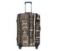 Bkdogkt African Mud Cloth Tribal Print Fashionable Suitcase Cover Personalized Luggage Protector for Travel and Business, Black, Large