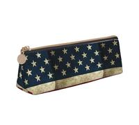 Bkdogkt American Flag Print Simple Pencil Case Triangular Pen Cover Makeup Supplies Daily Essentials, White, One Size, White, One Size