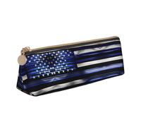 Bkdogkt American Thin Blue Line Flag Print Simple Pencil Case Triangular Pen Pouch Makeup Supplies Daily Essentials, White, One Size, White, One Size