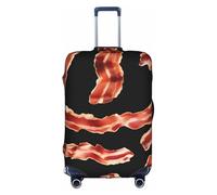 Bkdogkt Bacon Pattern Print Protective Suitcase Cover Washable Travel Luggage Protector with Concealed Zipper, White, Large
