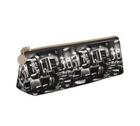 Bkdogkt Barber Shop Monochrome Style Print Simple Pencil Case Triangle Pouch for Pens Makeup Art Supplies Daily Essentials, White, One Size