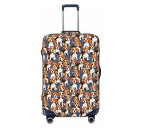 Bkdogkt Beagle Dog Print Fashionable Suitcase Cover Personalized Luggage Protector for Travel and Business, Black, X-Large
