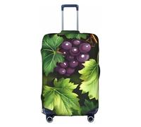 Bkdogkt Beautiful grape leaves Print Protective Suitcase Cover Washable Travel Luggage Protector with Concealed Zipper, White, L