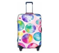 Bkdogkt Beautiful Rainbow Mermaid Print Protective Suitcase Cover Washable Travel Luggage Protector with Concealed Zipper, White, Large